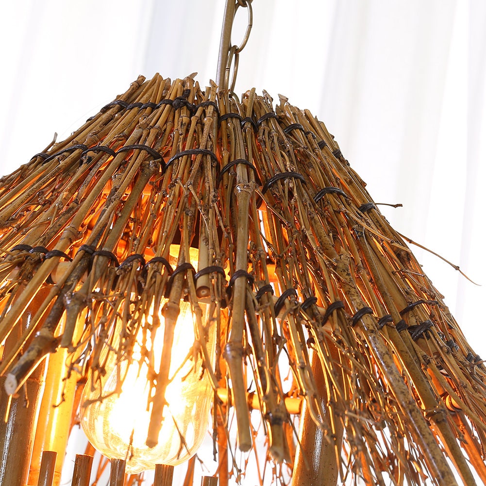 Arturest Bamboo Hanging Lamp Shade Handmade Craft Pendant Etsy