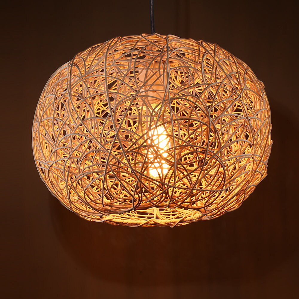 Luz colgante de ratán rústico Arturest sombra de lámpara de Etsy