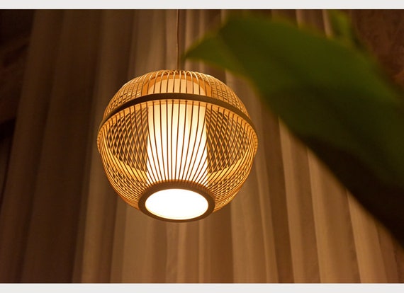 Arturest Bamboo Artistic Handmade Pendant Light Home Etsy