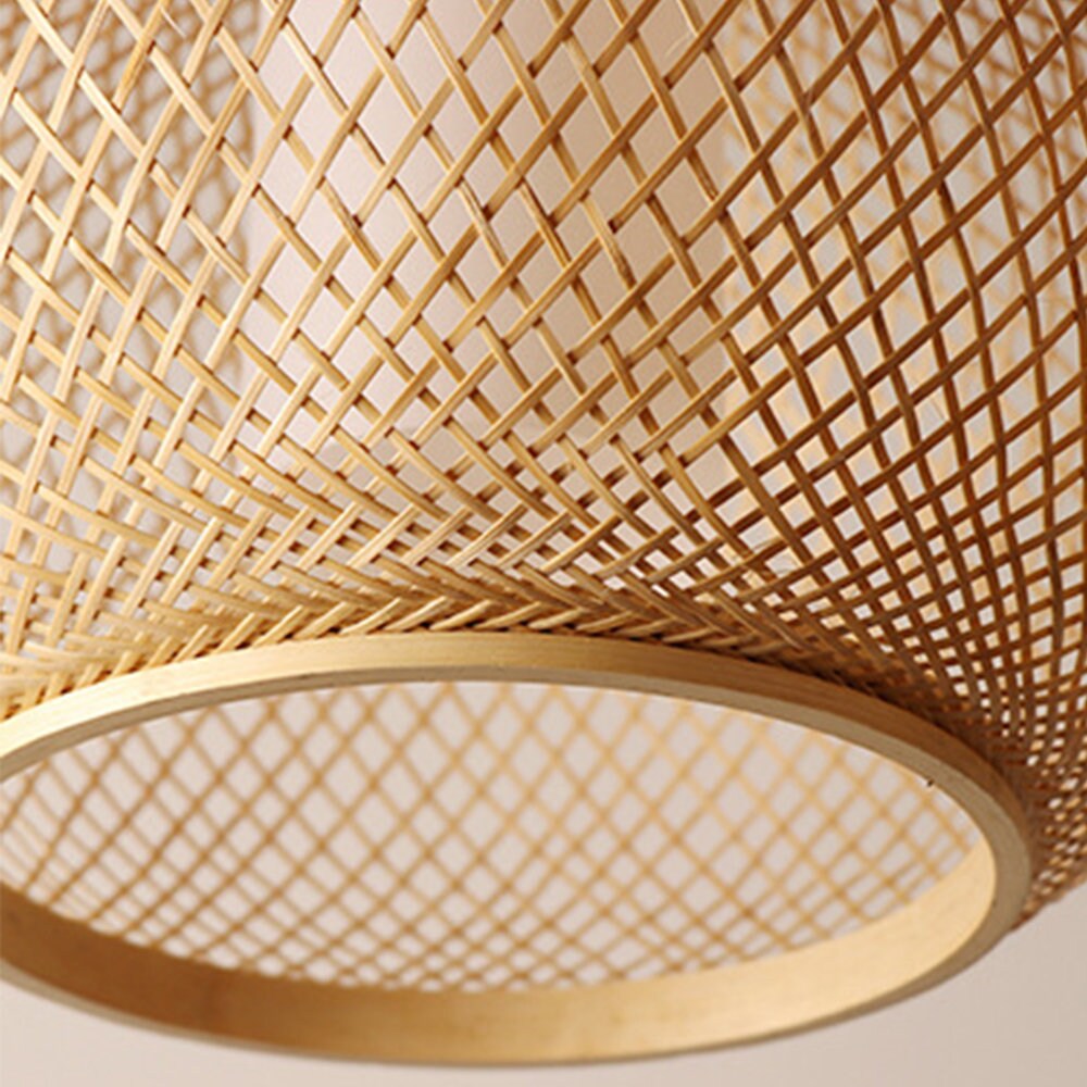 Pantallas de bambú de doble capa Arturest luz colgante de | Etsy