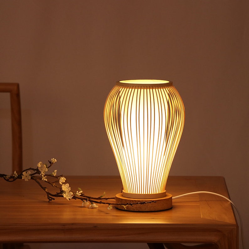 Arturest New York Mall Bamboo Desk Lamp Home New sales Light Housemarming Decoration G