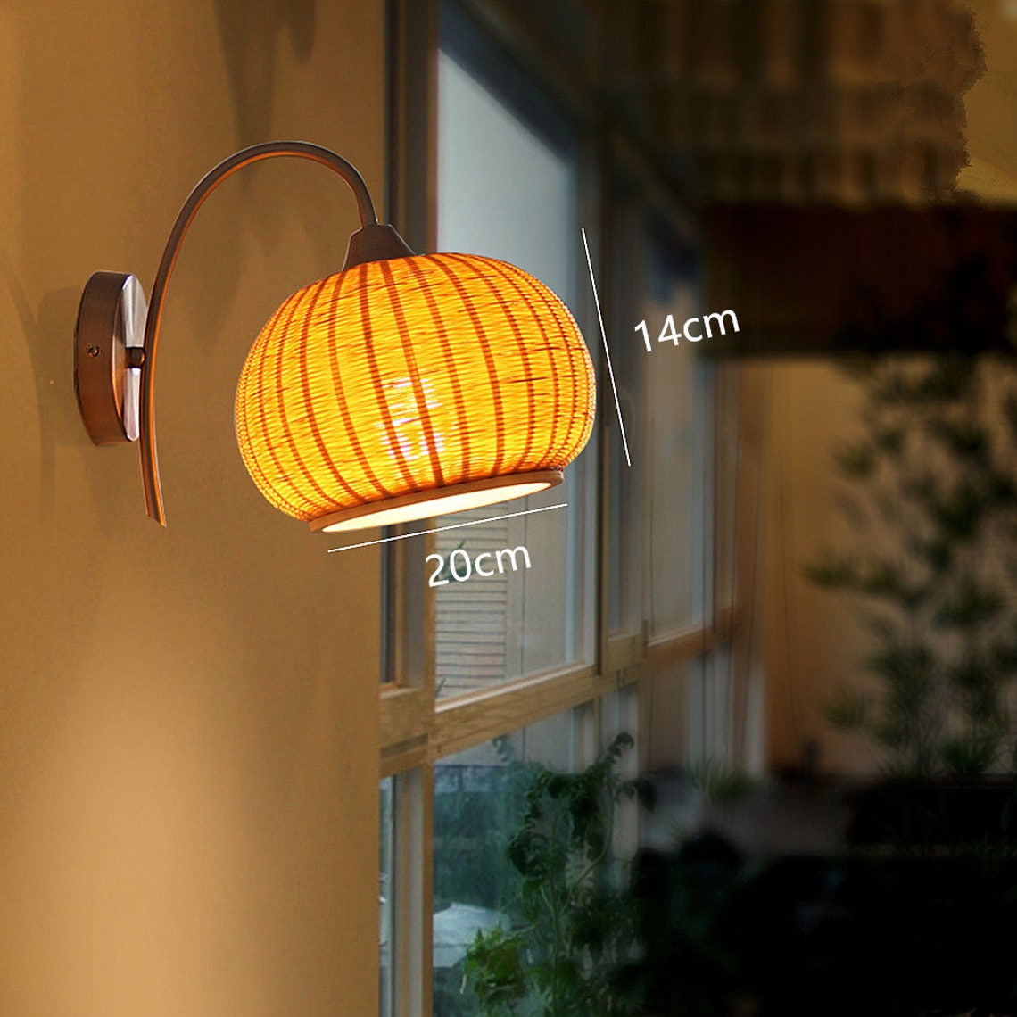 Arturest Rattan Lamp Shade Handmade Rattan Wall Lights Etsy