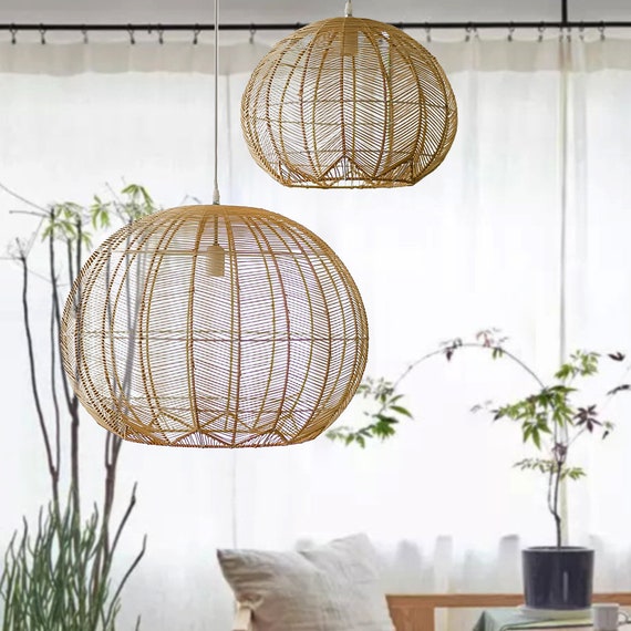 Arturest Natural Rattan Woven Lampshadehandmade Pendant Canada Arturest Natural Rattan Woven, Woven Light Fixture Canada