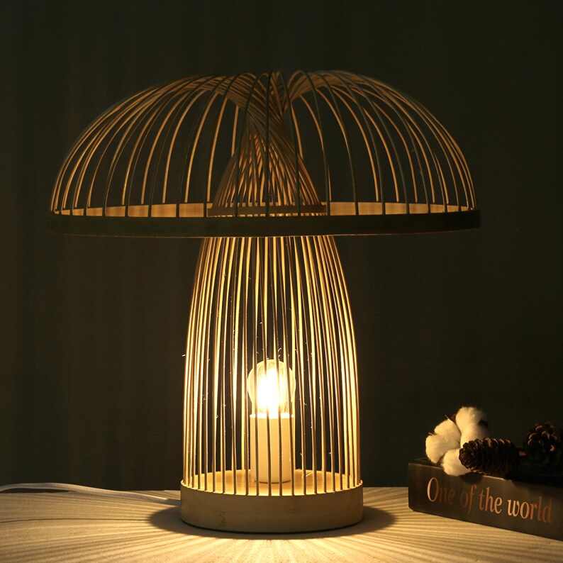 Arturest Handmade Bamboo Desk Lamp Handicraft Table Light Etsy