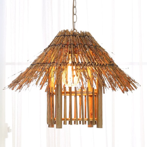 Arturest Bamboo Hanging Lamp Shade Handmade Craft Pendant Arturest Bamboo Hanging Lamp Shade, Shabby Chic Ceiling Lamp Shades