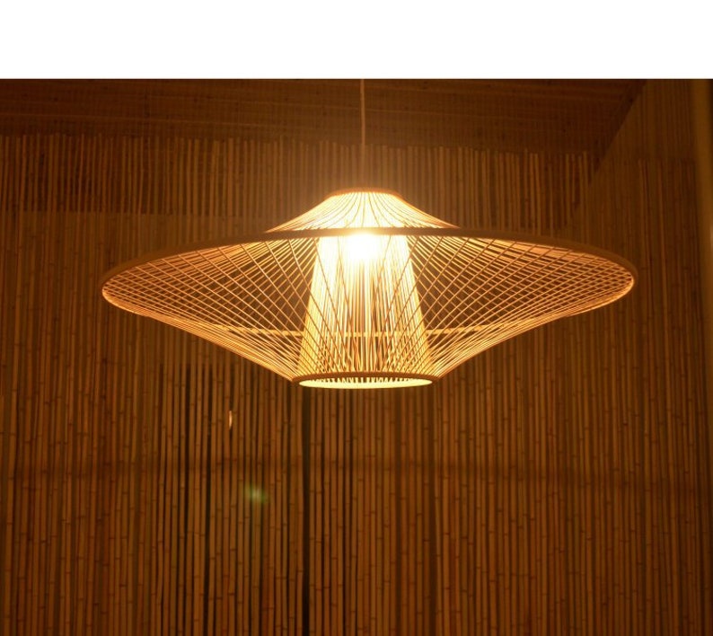 Arturest Japanese Handicraft Ceiling Light Mid Century Handmade Bamboo Lampshade South East Artistic Pendant Lamp Wabi Sabi Home Decor