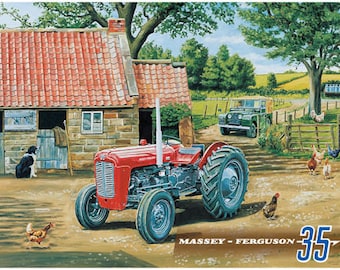 farm equipment tractor farmer son country metal tin sign wall decor