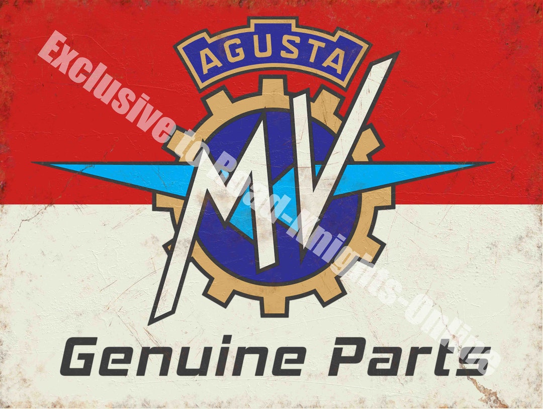 Agusta MV Genuine Parts Motorcycle Garage Vintage Metal/steel Wall Sign ...