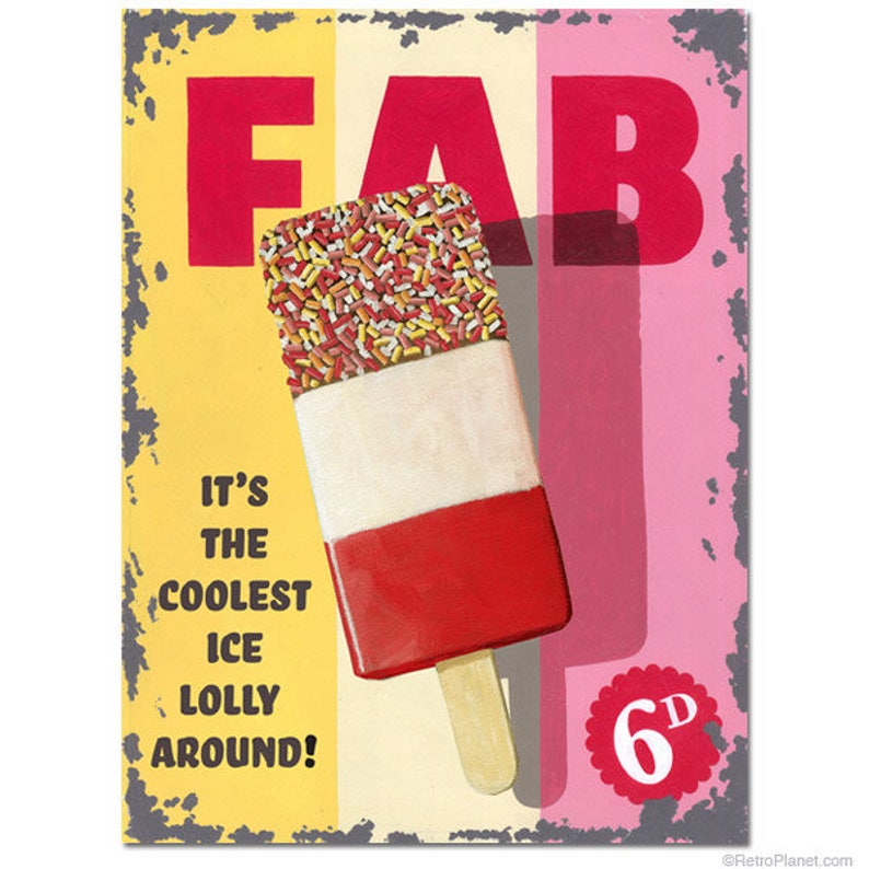 FAB Lolly Ice Cream Vintage Shop Kitchen Cafe Metal/steel Etsy