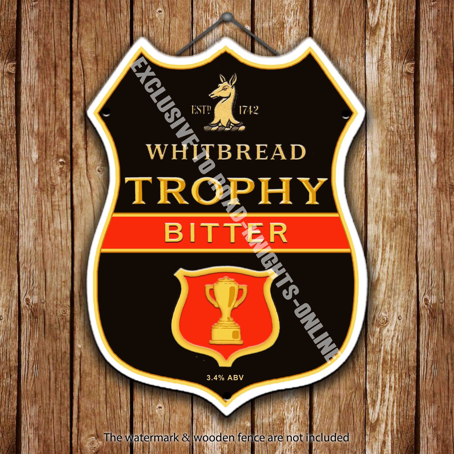 Whitbread Trophy Bitter Beer Advertising Pub Metal Pump Badge Etsy