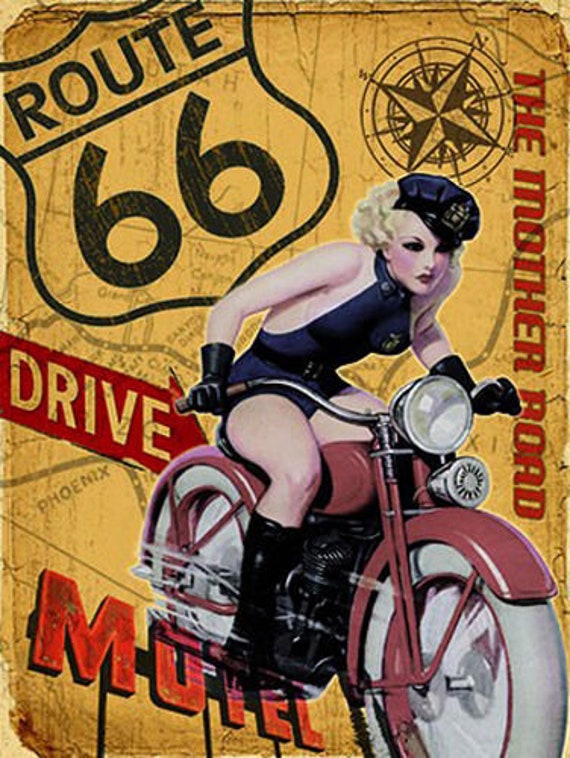 Mother road poster reproduction. Route 66