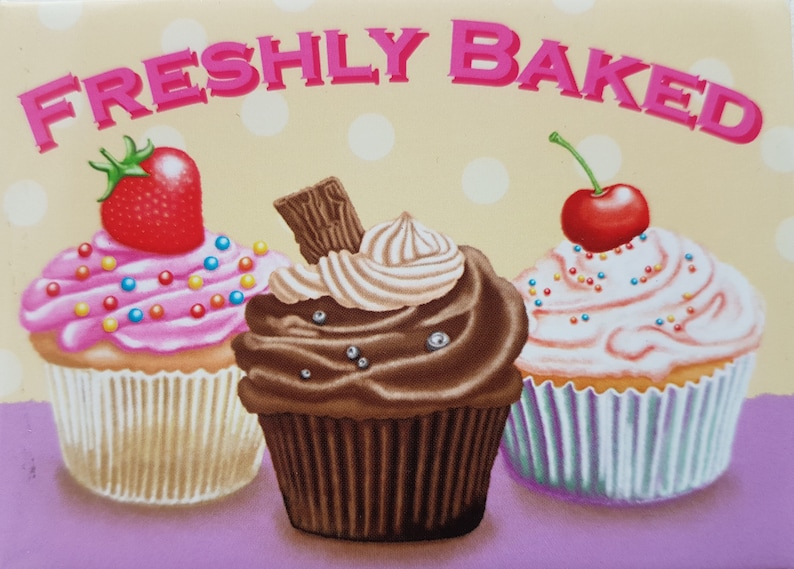 Small Metal Tin Sign Cupcakes Baking Kitchen Vintage Retro Shabby Chic