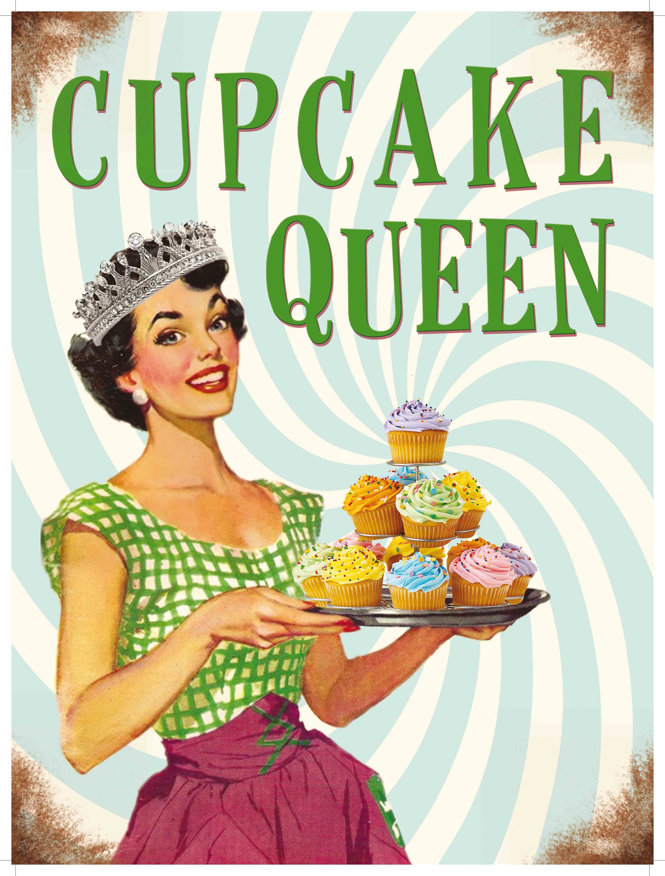 Cupcake Queen Kitchen Baking Retro Funny 50s Pinup Girl Etsy