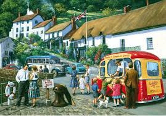 Picture Lynmouth Harbour Seaside Holiday Ice Cream Van Small Metal Tin Sign