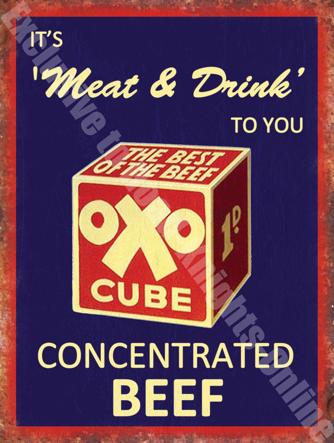 Oxo Cube Food & Drink Cooking Beef Old Butchers Shop Cafe Etsy