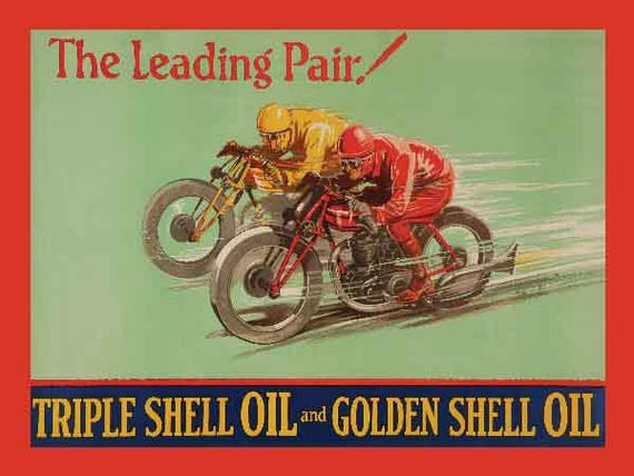 Motoracing Old Car Motorbike 50 Motor Oil Vintage Garage Large Metal Tin Sign