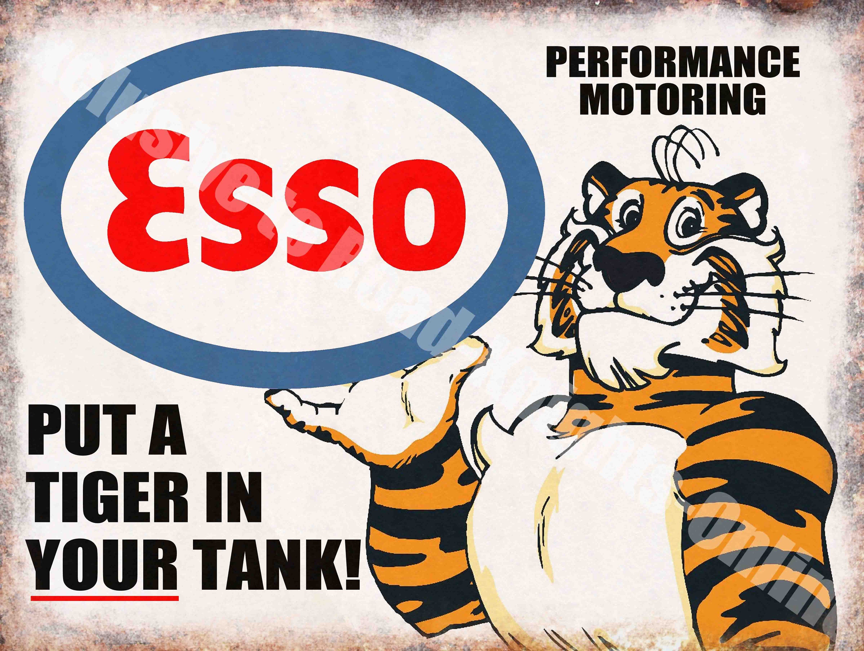 ESSO Gasoline CREDIT CARDS HONORED metal sign baked Oil Gas ESSO Gasoline CREDIT CARDS HONORED metal sign baked Oil Gas