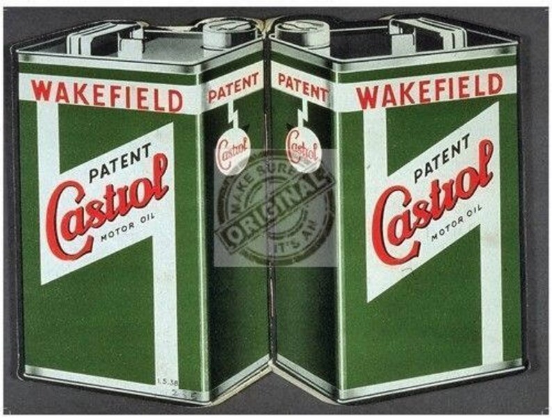 Castrol Motor Oil Can Vintage Wakefield Car Engine Classic Etsy