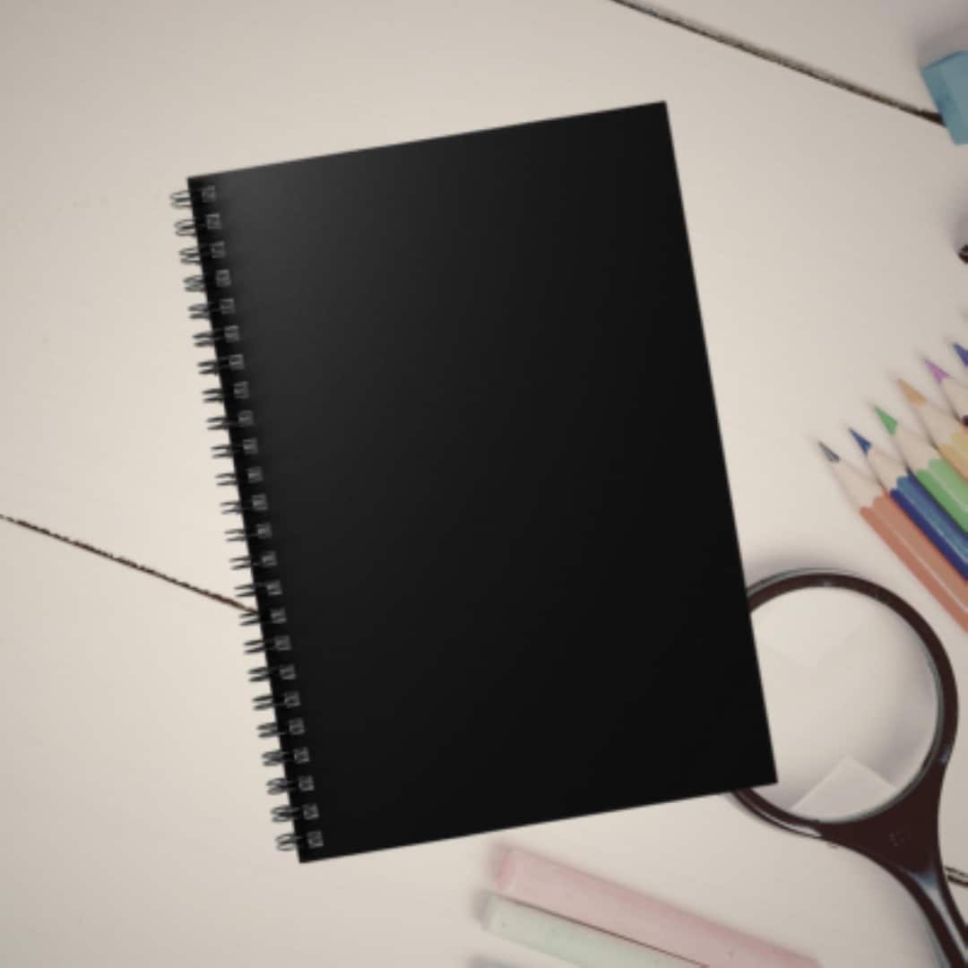 Solid Black Spiral Notebook - Ruled Line - Etsy
