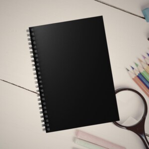 Solid Black Spiral Notebook - Ruled Line