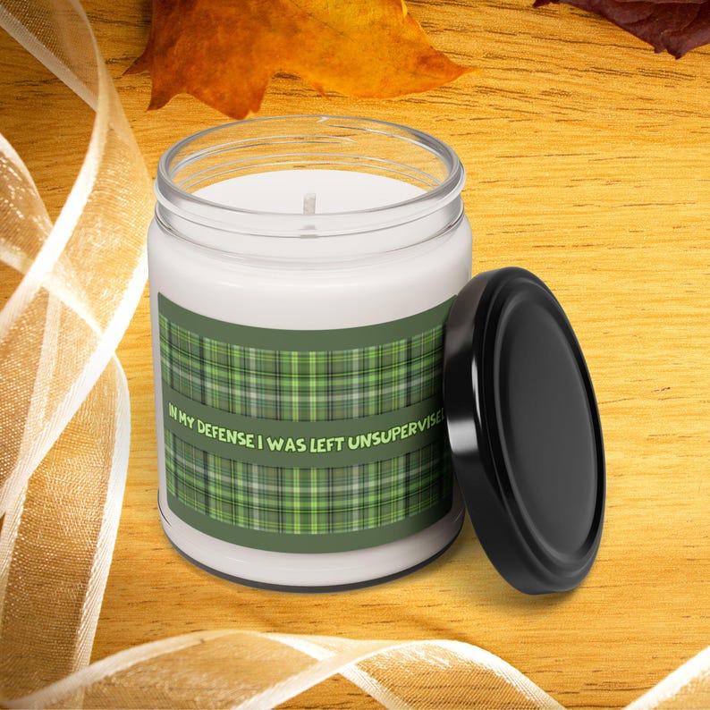 CANDLE Inspirational Saying Scented Soy Candle, 9oz in My Defense I