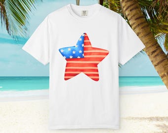 American Flag Star Unisex T-shirt, Patriotic Tee, Red White Blue Shirt, 4th of July Top, USA Pride Apparel