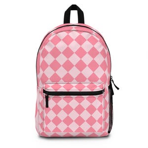 Pink Checkerboard Backpack Back to School - Etsy