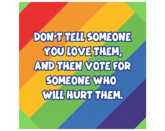 BUMPER STICKER: Love is Love Vote Harris 2024 Car Magnet Pride Equality for All 5 by 5 Political Democracy Vote Democratic