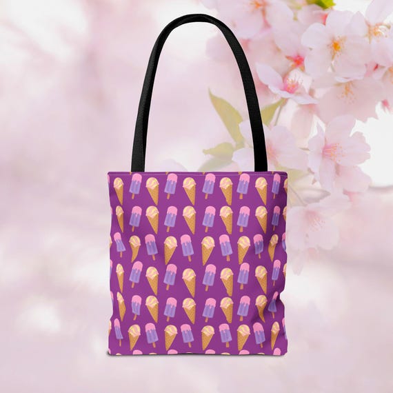 Ice Cream & Popsicle Tote Bag: Purple Summer Treats - Etsy