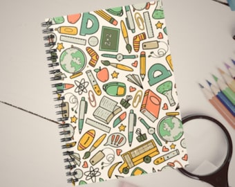 School Supplies Teacher or Student Spiral Notebook - Ruled Line