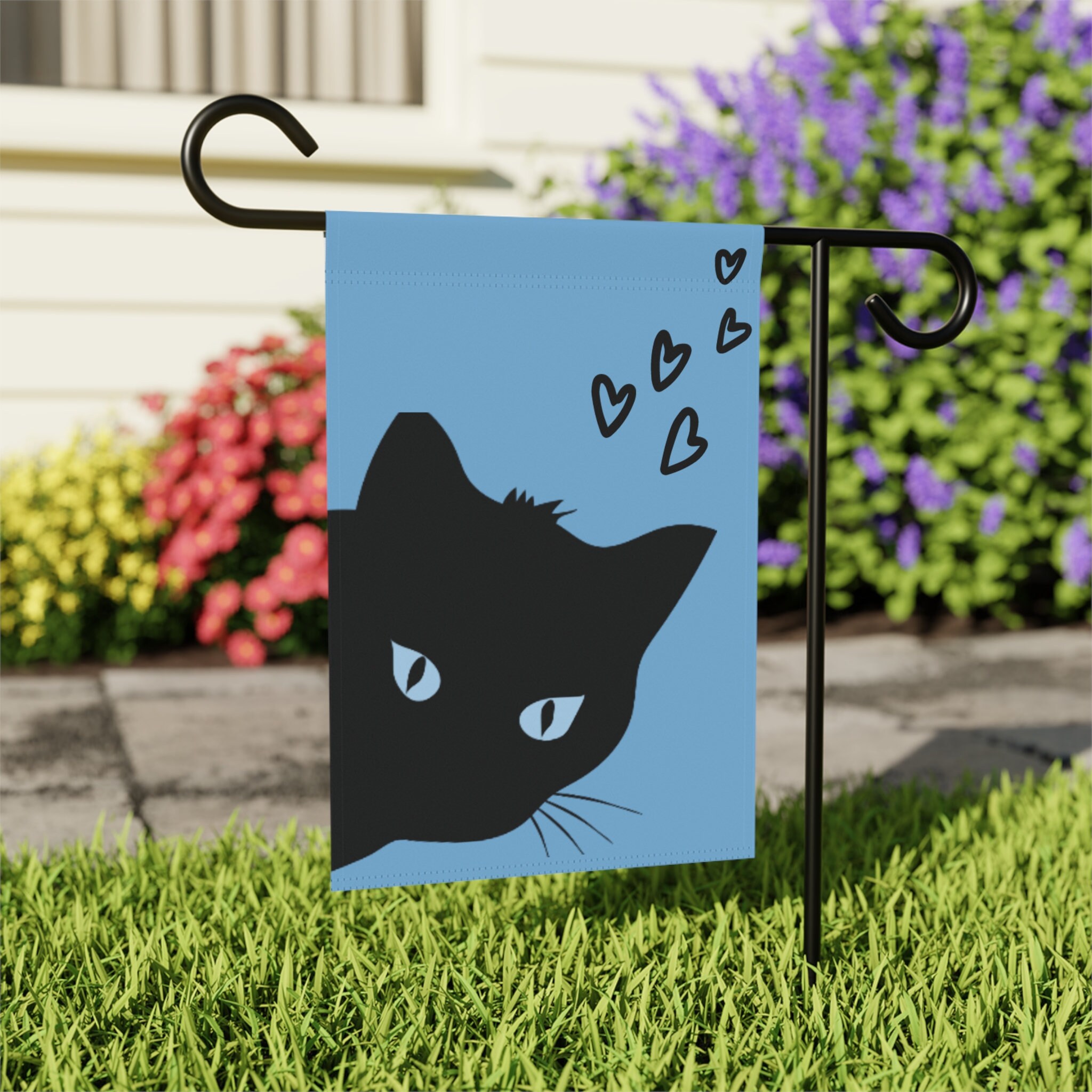 Bandiera da Giardino 'Benvenuto Gatto' 12x18 Pollici, Bifacciale