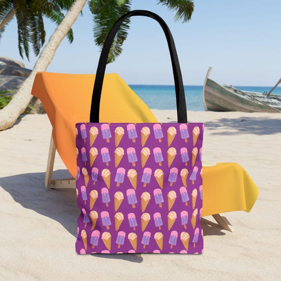 Ice Cream & Popsicle Tote Bag: Purple Summer Treats - Etsy