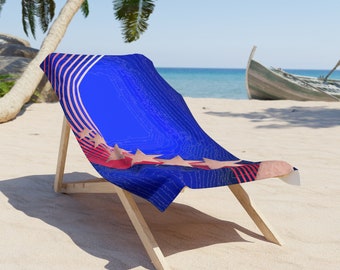 アメリカーナビーチタオル：星条旗、赤、白、金 - Etsy 日本