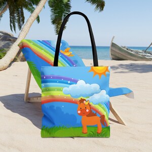 Surfer Boy Kids Beach Tote Bag, Ocean Waves Print - Etsy