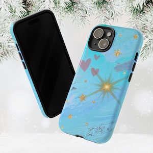 iPhone Case: Celestial Love Sky Blue Stars Phone Case