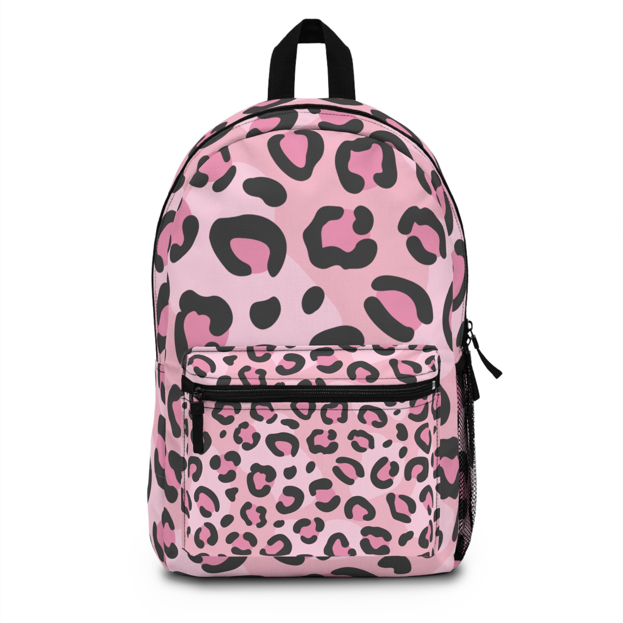 ?PINK VS?2014 TEAL BLUE & ANIMAL PRINT BACKPACK Pink Leopard Print Backpack Personalized School Bag Girl  main image 3