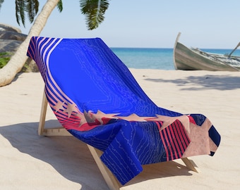 Americana Beach Towel: Stars & Stripes, Red, White, and Gold