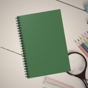 Solid Forest Green Spiral Notebook - Ruled Line