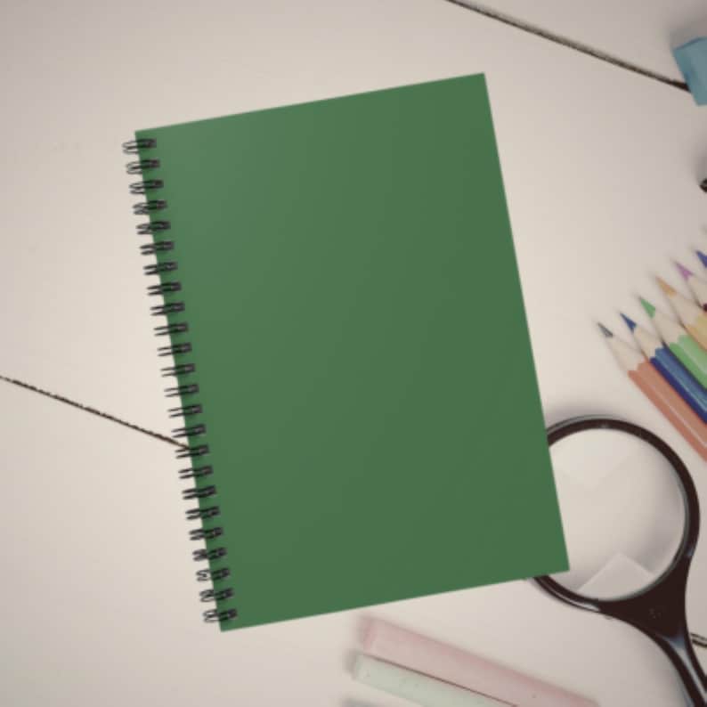 Solid Forest Green Spiral Notebook - Ruled Line - Etsy