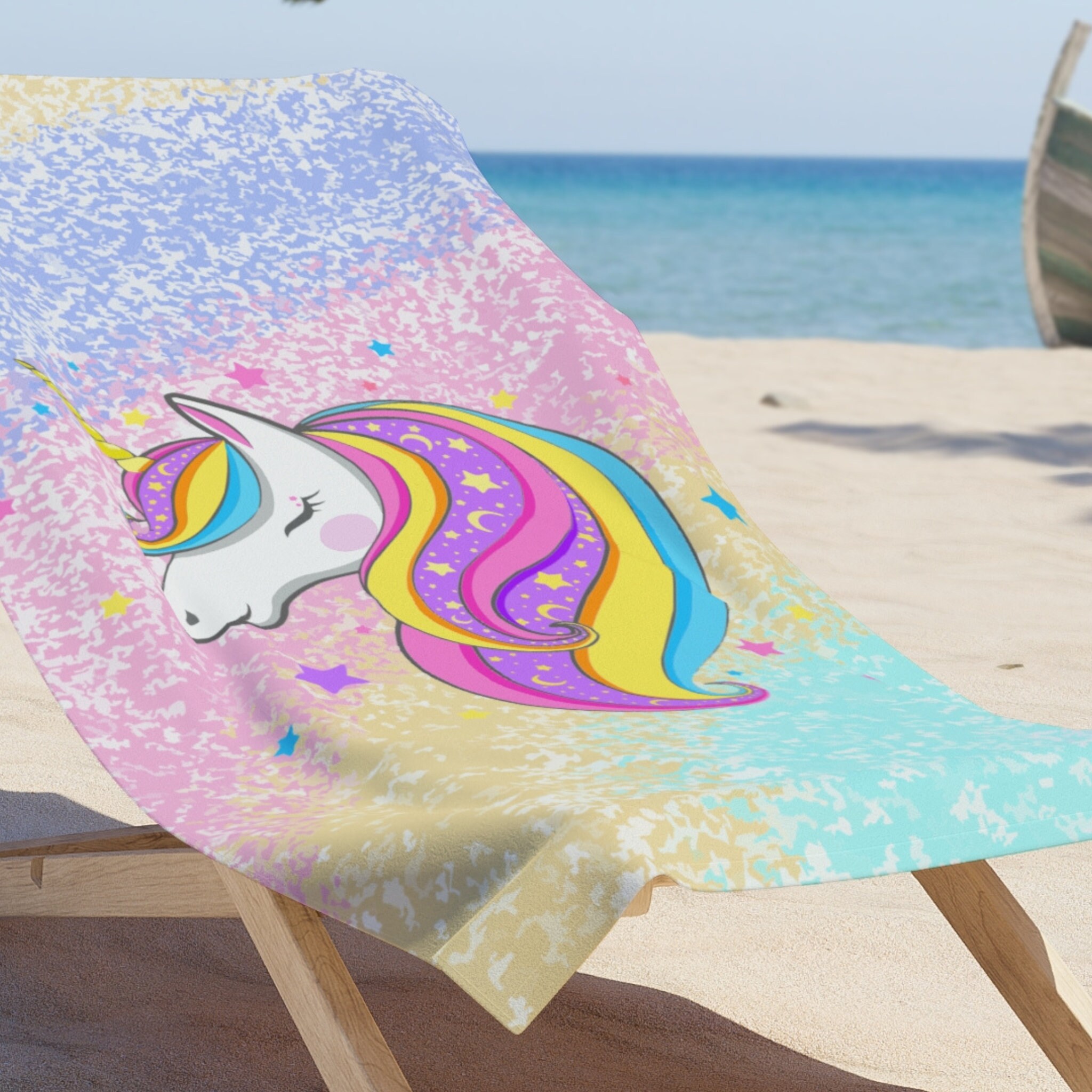 Asciugamano con cappuccio unicorno in microfibra con cappuccio per bambini Adulti Floreale Cartoon Indossabile Beach Wrap Coperta
