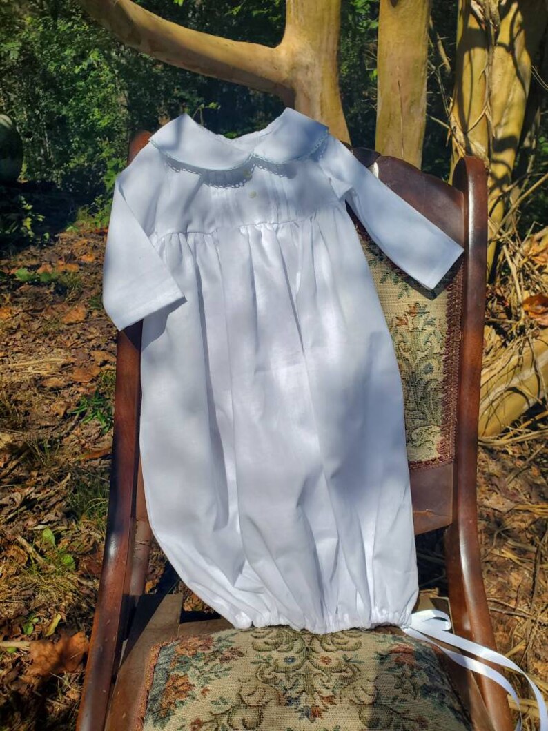 Newborn Daygown Baby Boy Layette Boy Coming Home Gown Baby Etsy