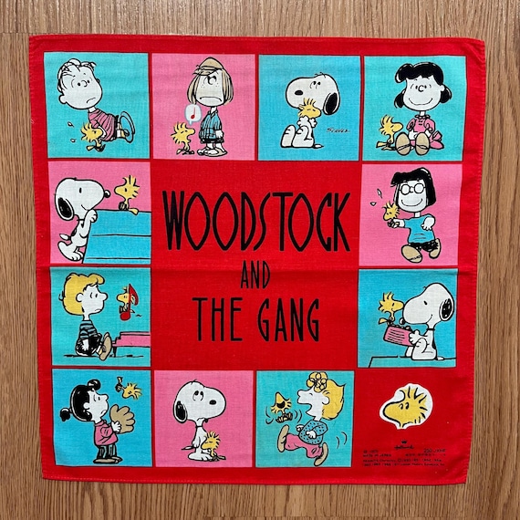 90年代ヴィンテージのスヌーピーと仲間たちのハンカチ - Etsy 日本