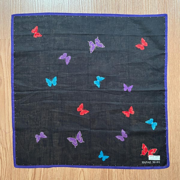 Vintage Hanae mori Flower / Flora Handkerchief