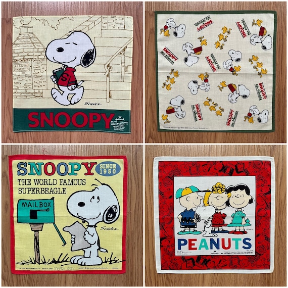 ヴィンテージ90年代スヌーピーと仲間のハンカチ - Etsy 日本