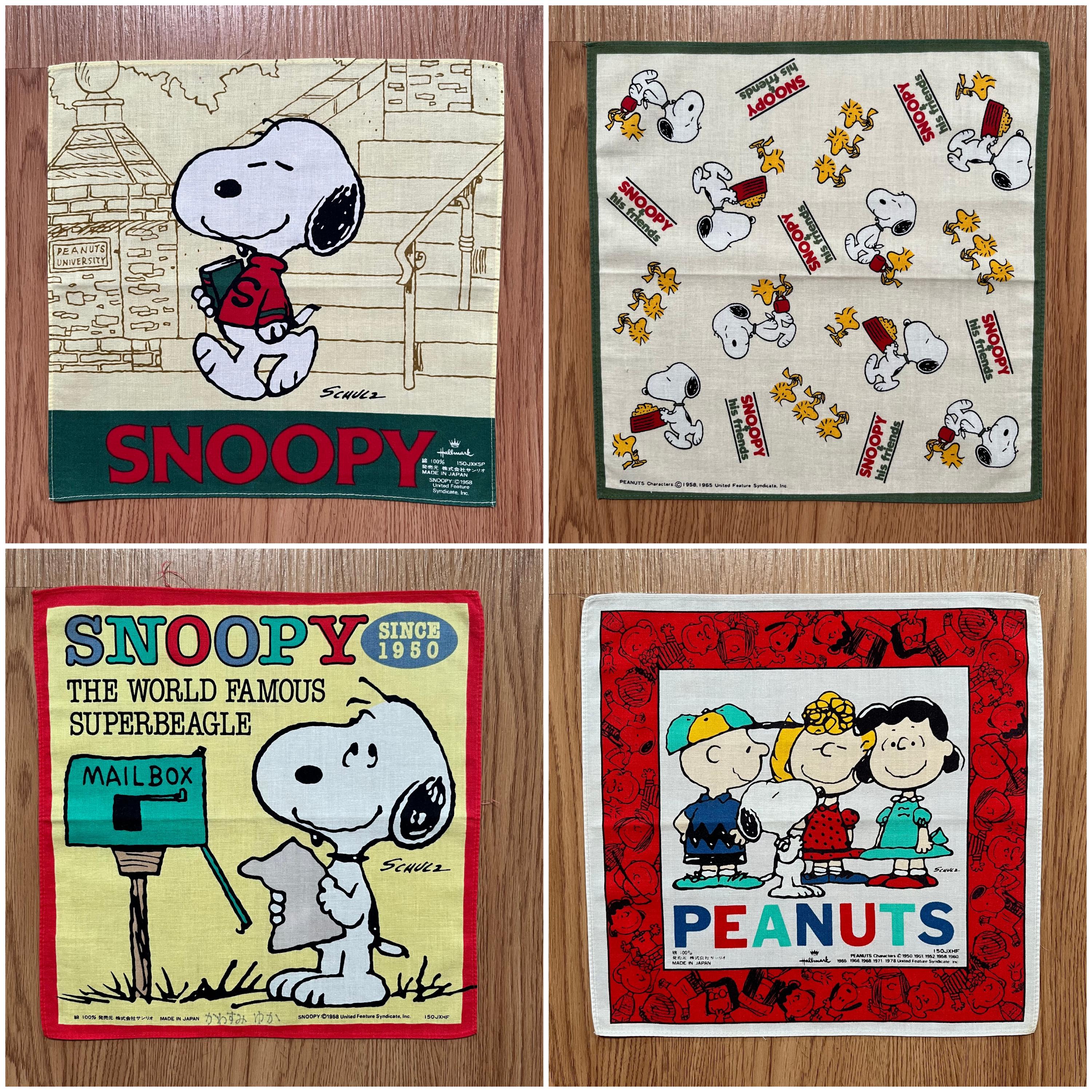 ヴィンテージ90年代スヌーピーと仲間のハンカチ - Etsy 日本