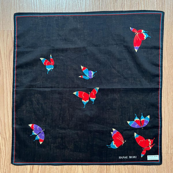 Vintage Hanae mori Flower / Flora Handkerchief