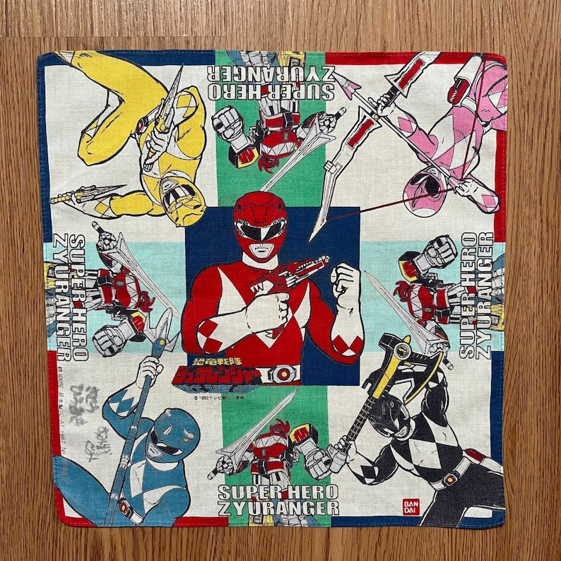 Vintage90s Zyuranger / Super Sentai Handkerchief - Etsy