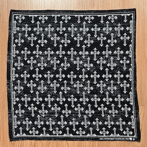 Vintage Cross Y2K Black Bandana Handkerchief - Etsy