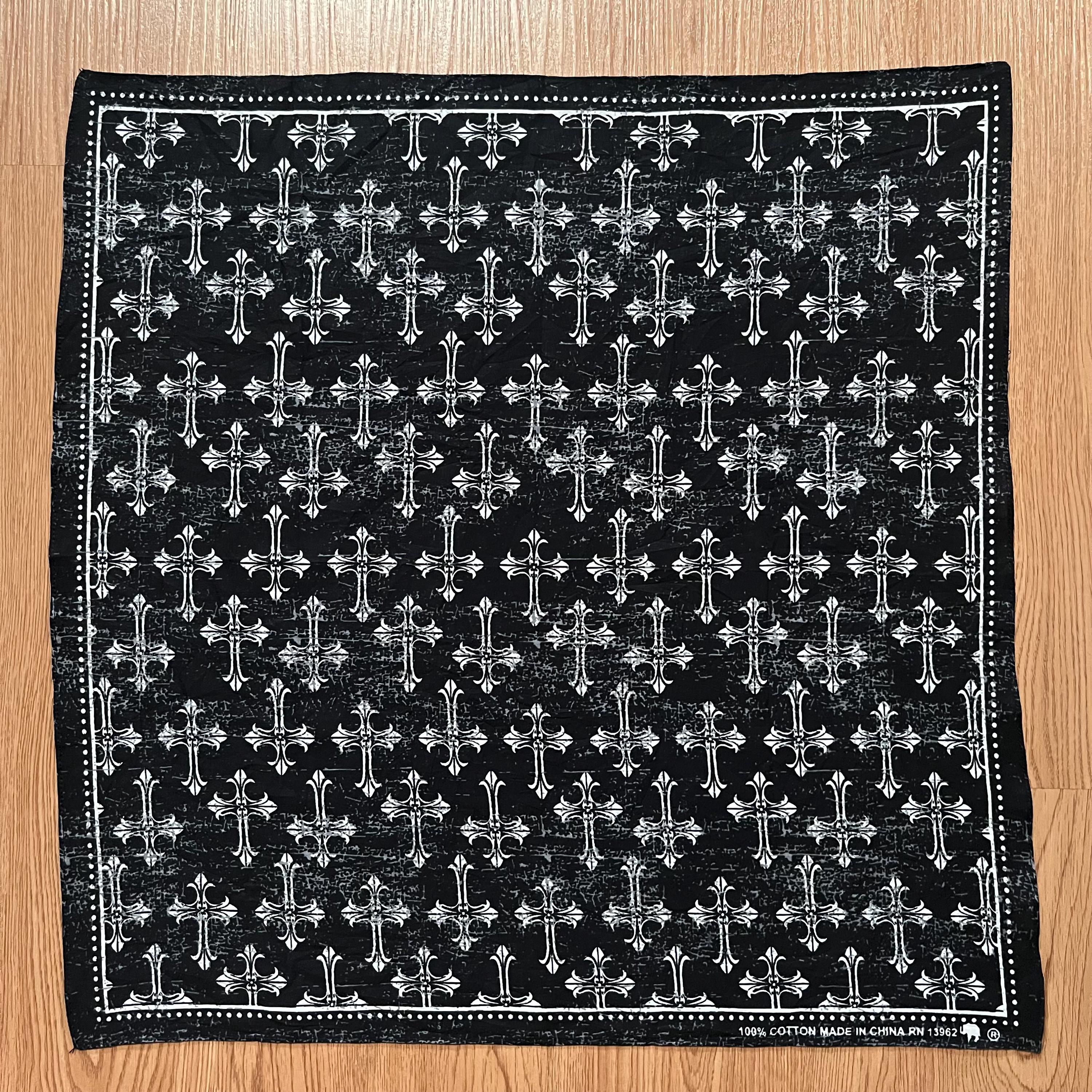 Vintage Cross Y2K Black Bandana Handkerchief - Etsy
