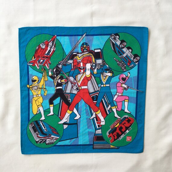 Vintage90s Chikyuu Sentai Fiveman / Super Sentai Handkerchief - Etsy